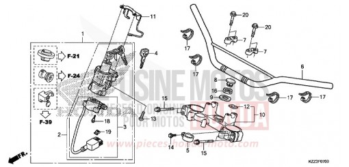 TUYAU DE GUIDON/PONT SUPERIEUR CRF250LD de 2013